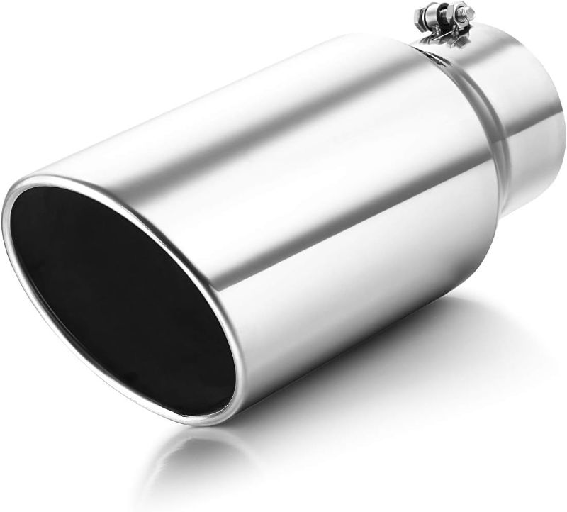 Photo 1 of A-KARCK Exhaust Tip 5" Inlet to 7" Outlet, 15" Overall Length Polished Exhaust Tailpipe Tip, Bolt On Design Easy Installation