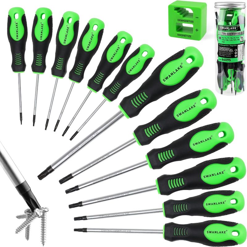 Photo 1 of 
SWANLAKE Magnetic Torx Screwdriver Set - 13 Pieces - T5 to T40 Star Screwdrivers