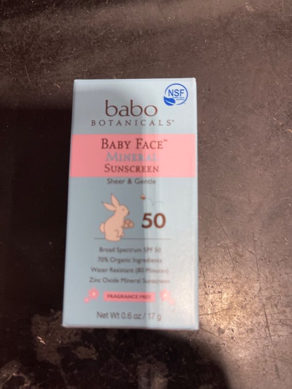 Photo 2 of Babo Botanicals Sensitive Baby Mineral Sunscreen Stick SPF 50-70% Organic Ingredients - Zinc Oxide - NSF & Made Safe Certified - EWG Verified - Water Resistant - Fragrance-Free - for Babies & Kids 0.6 Ounce (Pack of 1)