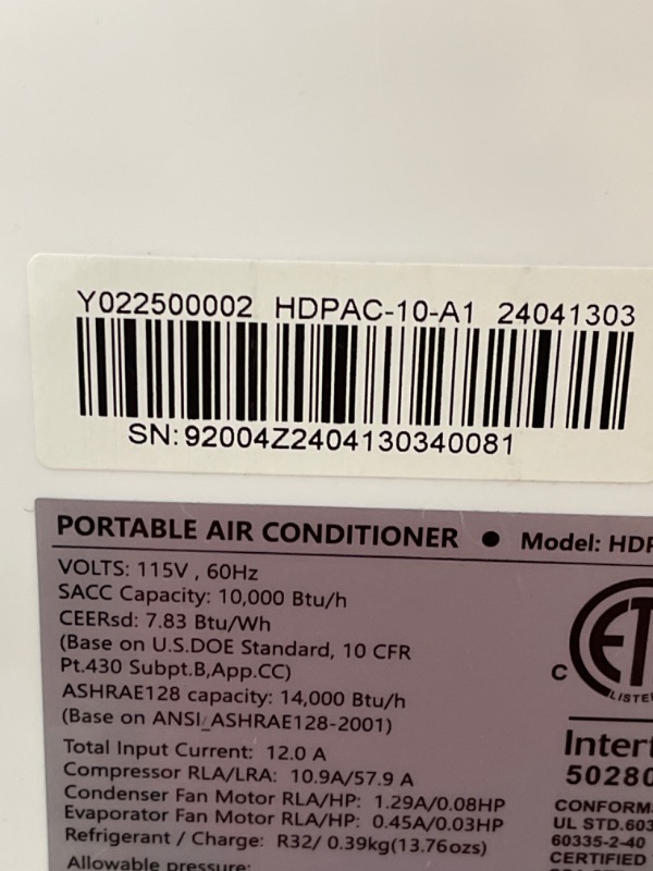 Photo 4 of 12,000 BTU Portable Air Conditioner Cools Up to 500 Sq.Ft, 3-IN-1 Energy Efficient Portable AC Unit with Remote Control & Installation Kits for Large Room, Campervan, Office, Temporary Space