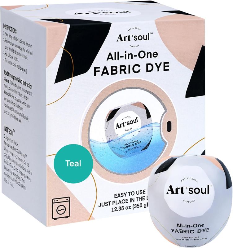 Photo 1 of All-in-One Fabric Dye, Teal (Pack of 1),12.35 oz, Washing Machine Specific Dyed Powder, Effortlessly Create Magical Coloring!
