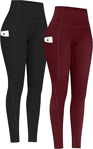 Photo 1 of  2 Pack  Yoga Pants with Pockets, Tummy Control Leggings, Workout 4 Way Stretch Yoga Leggings
