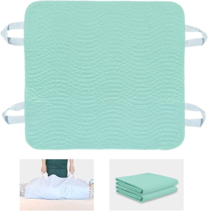 Photo 1 of 2 Pack Bed Pads for Incontinence Washable Reusable Mattress Pad Waterproof with 4 Convenient Handles Bed Pads for Incontinence Person 36” × 34” Inch
