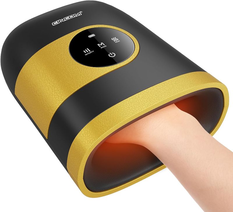 Photo 1 of CINCOM Upgraded Hand Massager, Cordless Hand Massager with Heat and Compression for Arthritis, Carpal Tunnel and Stiff Joints, Fathers Mothers Day Gifts - FSA HSA Eligible (Black, Golden)
