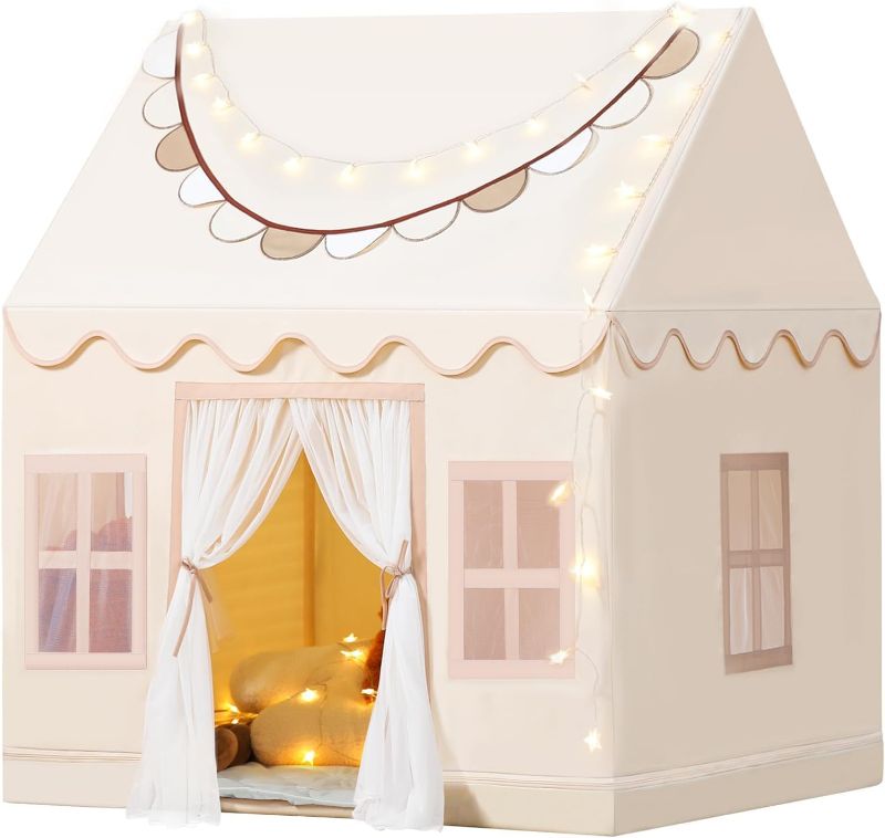 Photo 1 of  Play Tent for Kids Indoor: with Mat, Star Lights, Banners - Kids Play Tent Indoor Toddlers Play Tent Large Toddler Tent for Kids Toy House Gift for Boys & Girls