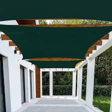 Photo 1 of 12' x 16' Sun Shade Sail Rectangle Canopy Patio Cover Sunlight Block Awning Heavy Duty Commercial Grade for Backyard Lawn Garden Outdoor Activities, Green