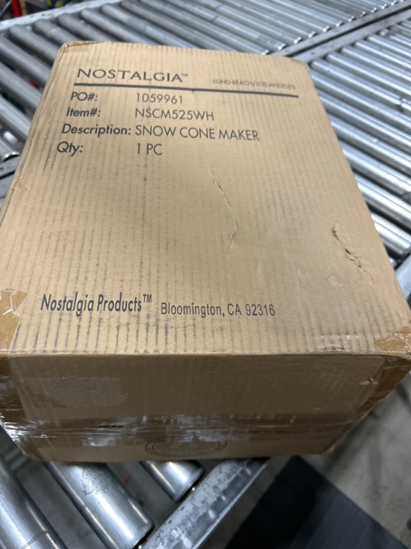 Photo 1 of Nostalgia Snow Cone Shaved Ice Machine - Retro Table-Top Slushie Machine Makes 20 Icy Treats - Includes 2 Reusable Plastic Cups & Ice Scoop - White