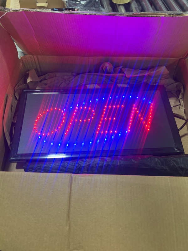 Photo 1 of Buryeah Open Signs Set, 1 Pack Open Themed Flag with Pole Kit, 1 Pack Open Banner with Rope, 1 Electric LED Open Sign for Business Advertising(Red)