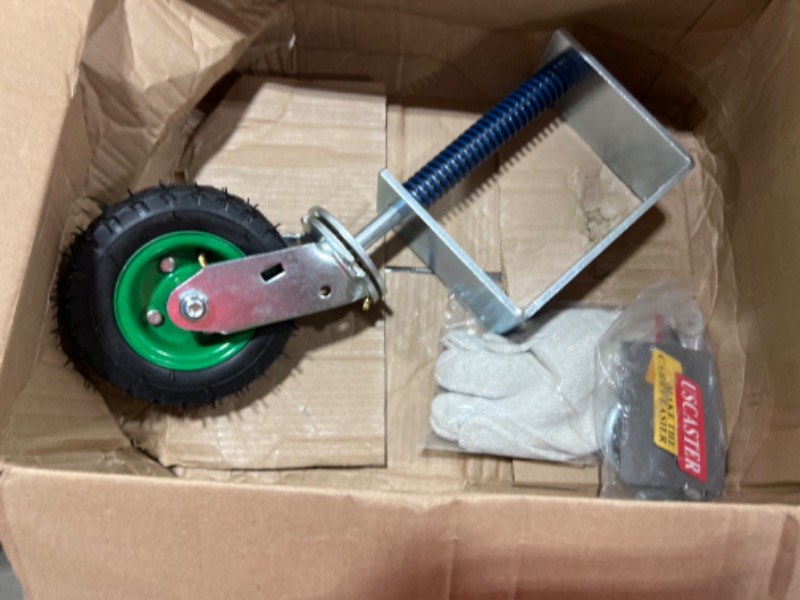 Photo 1 of Fence Gate Wheel 6Inch Heavy Duty Spring-Loaded Gate Caster for Wooden Metal Tube&Swing Gate Inflatable Tire 250lb Capacity 360-Degree Rotation with Screws & Wrench 6" without brake 250LB