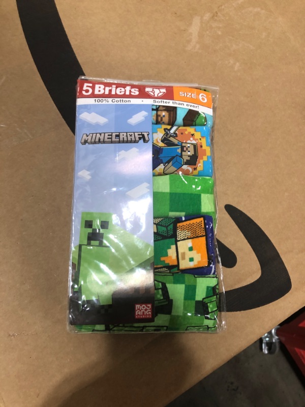 Photo 2 of Boys' Mojang Minecraft 5pk Briefs Underwear