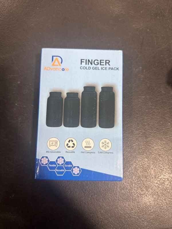 Photo 2 of Finger Ice Sleeves 5 Ice Packs for Fingers, Thumbs & Toes Hot Cold Therapy for Arthritis, Tendinitis, Trigger Finger and Swollen Finger Black Pack of 5