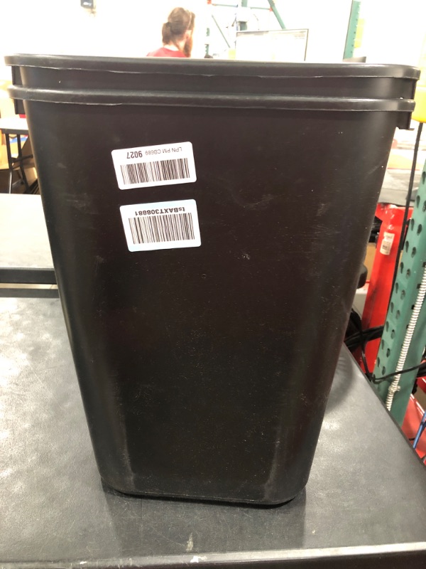 Photo 2 of 2 PACK Rubbermaid Commercial Wastebasket Trash Container, 41QT/10.25 GAL, Ideal for Home/Office/Under Desk, Durable, Stackable, Black (FG295700BLA) 10 Gallons Black 1