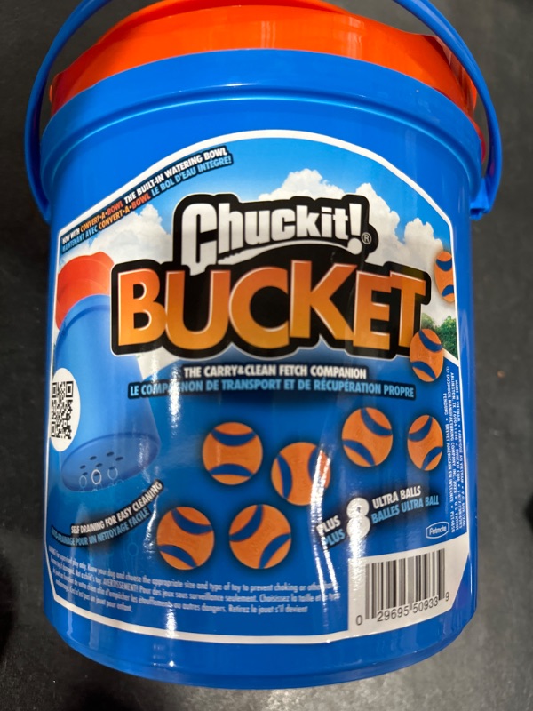 Photo 2 of Chuckit Ultra Ball Dog Toy, Medium (2.5" Diameter), Pack of 8 with Chuckit Cleaning Bucket Medium (8 Pack) Ultra