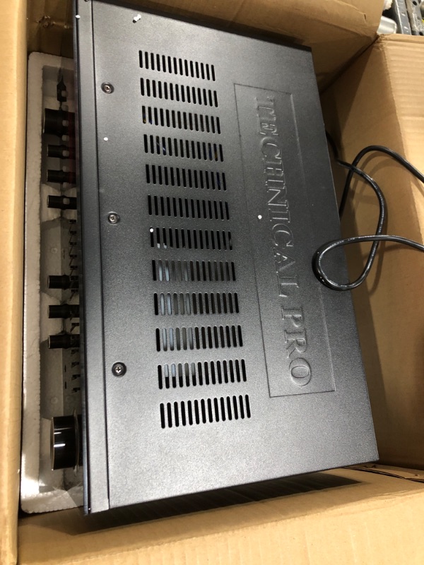 Photo 1 of Technical Pro 1500 Watts Professional Receiver with USB & SD Card Inputs with Bluetooth Compatibility, 2 Mic Inputs, 5 Band EQ, FM Radio, SD/USB Inputs