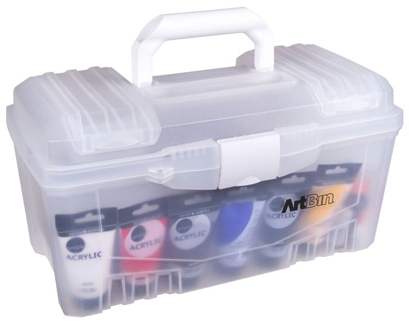 Photo 1 of ArtBin Twin Top craft Storage Box with Lift Out Tray, 17in, Clear
