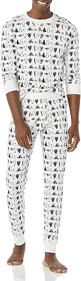 Photo 1 of Amazon Essentials mens Snug-Fit Cotton Pajama Set, Penguin XL