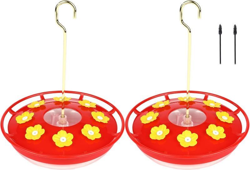 Photo 1 of  Hummingbird Feeders for Outdoors Hanging - 2 Pack Leakproof Humming Bird Feeder with Built-in Ant Guard and Perch,Easy to Clean & Fill,8 Feeder Ports Humming Birds Feeders for Outside,14Oz