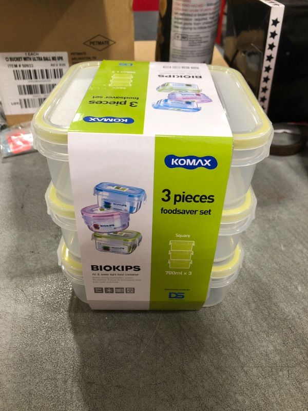 Photo 2 of Komax Biokips Food Storage Sandwich Lunch Box Container 23oz. (set of 3) - Airtight, Leakproof With Locking Lids - BPA Free Plastic - Microwave, Freezer and Dishwasher Safe