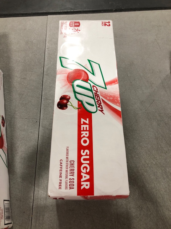 Photo 1 of 7UP Cherry Zero Sugar Soda, 12 fl. oz. Cans, 12 Pack (Pack of 1)No Expiration Date Found 