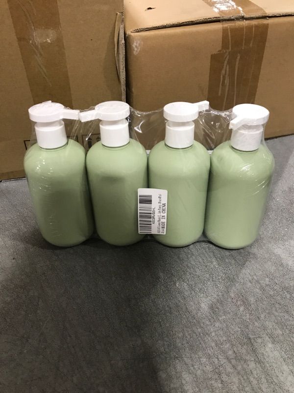 Photo 2 of 10 oz/4 Pcs Pump Bottle Lotion Dispenser Refillable Shampoo Conditioner for Lotion, Body Wash, Shampoo Shower Soap Dispenser for Bathroom(Green)