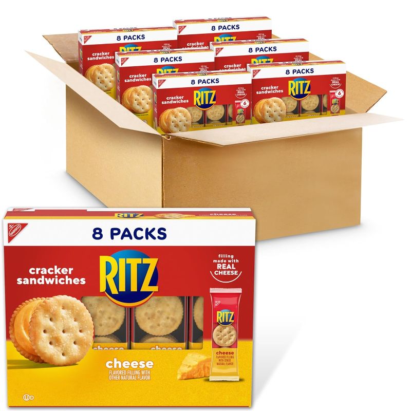 Photo 1 of RITZ Cheese Sandwich Crackers, 8 Count (Pack of 6), Total - 48 Snack Packs
