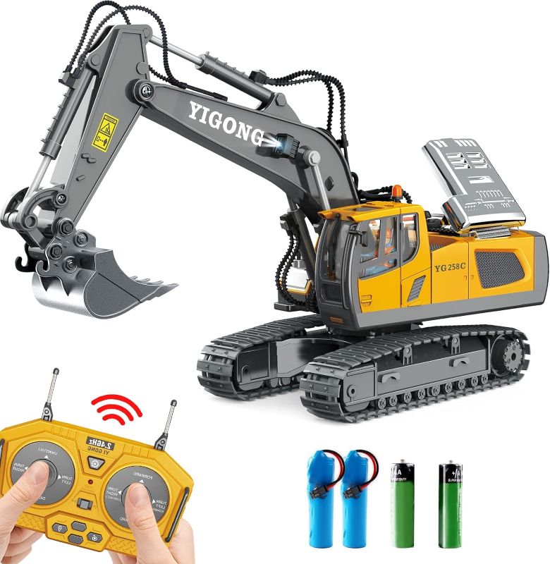 Photo 1 of Dwi Dowellin Remote Control Excavator Toys for Boys,Construction Rc Excavators for Kids Age 4-7 8 9 10 Year Old,Ideal Toys,Batteries Included(Yellow)
