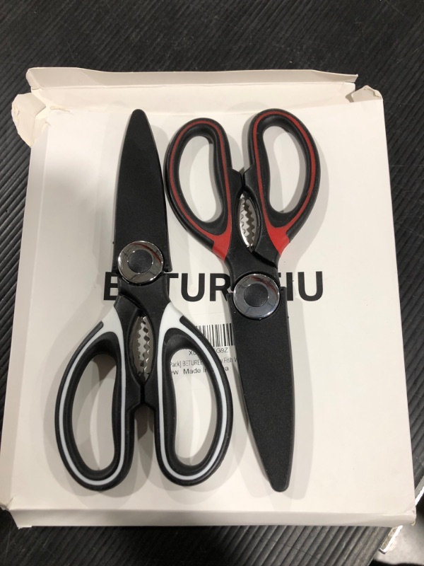 Photo 2 of [2-pack] Kitchen Shears, Kitchen Scissors Heavy Duty Dishwasher Safe, Utility Scissors All Purpose, Stainless Steel Sharp Food Cooking Scissors For General Use For Chicken Poultry Meat Fish Vegetable