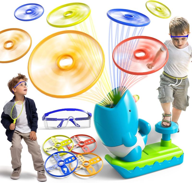 Photo 1 of Bennol Outdoor Game Toys for Kids Ages 3-5 4-8, Flying Disc Launcher Outdoor Outside Toys Gifts for 3 4 5 6 7 8 Year Old Boys Kids, Ideas Outside Outdoor...
