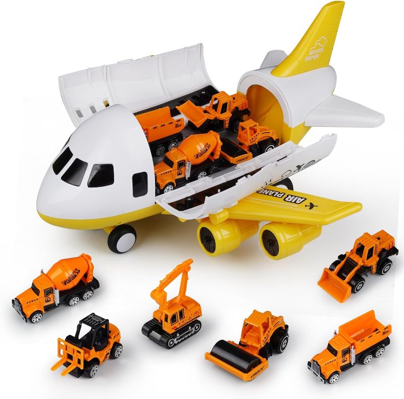 Photo 1 of Cargo Airplane Toy with 6 Vehicles, Large Transport Cargo Airplane Toy for Kids Ages 3 Years Old and up, Christmas Birthday Gifts for 3 4 5 6 7 8 Year Olds Kids
