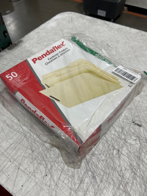 Photo 2 of Pendaflex Fastener Folders, 2 Fasteners, Letter Size, Manila, 1/3 Cut Tabs, in Left, Right, Center Positions, 50 Per Box (FM213) 2 Fasteners 1/3 Cut Assorted Position