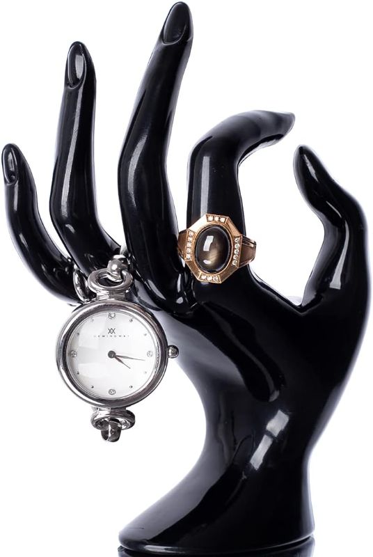 Photo 1 of Hand Jewelry Holder, Bracelet Ring Watch Jewelry Display Holder Stand, Mannequin Hand, Polyresin, 7 Inch (Black)
