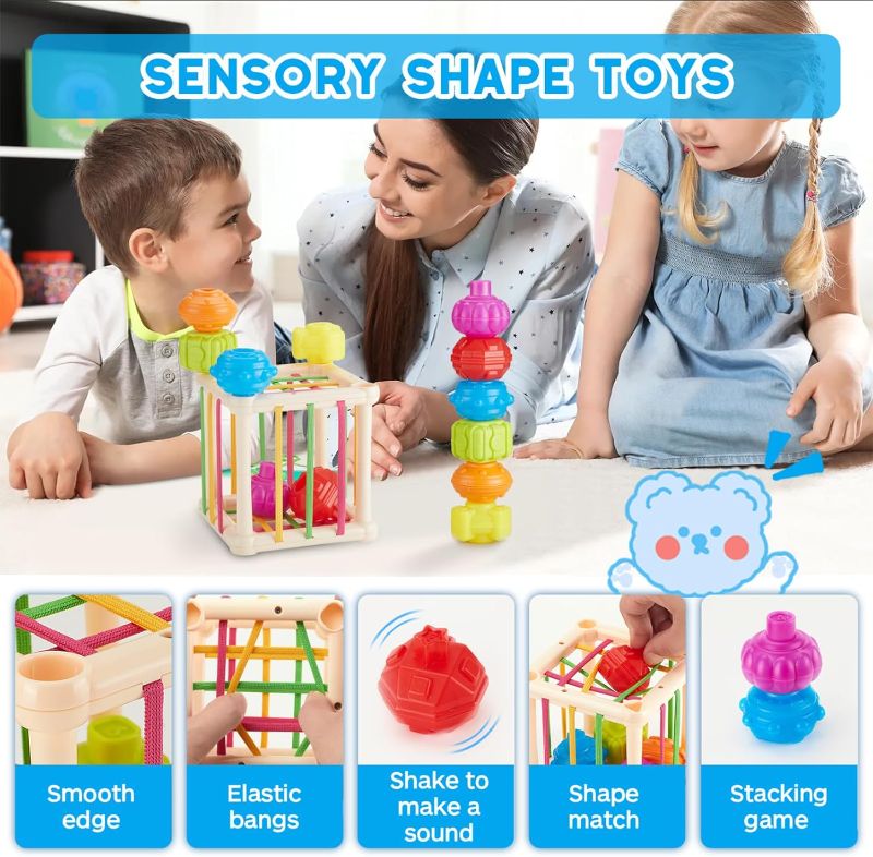 Photo 1 of Montessori Toys for Babies 6-12 Months, Baby Toys 6 to 12 Months Stacking Building Blocks Sensory Bin Teething Toys for Babies, Learning Toys for Toddler...