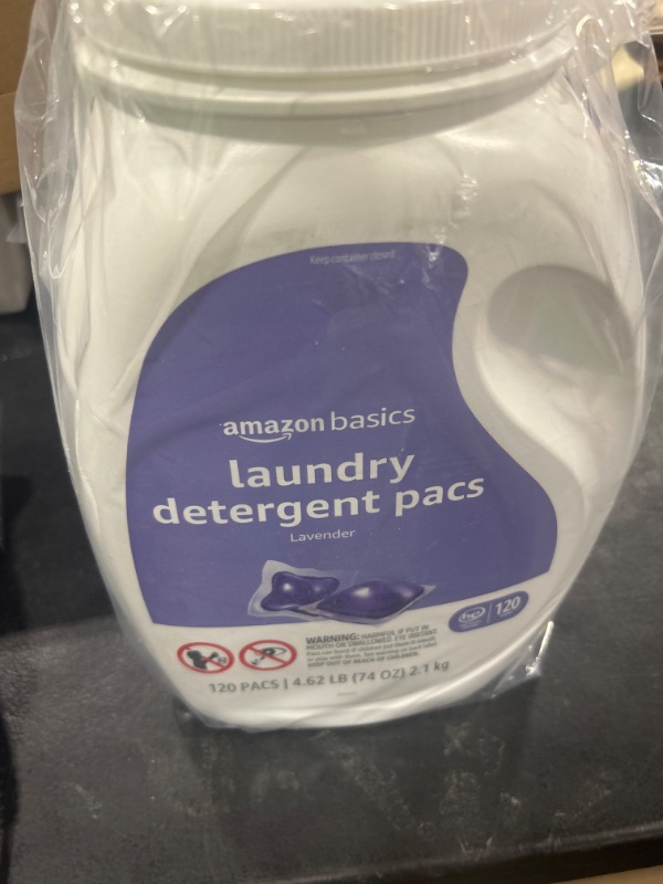 Photo 2 of Amazon Basics Laundry Detergent Pacs, Lavender Scent, 120 Count (Previously Solimo)