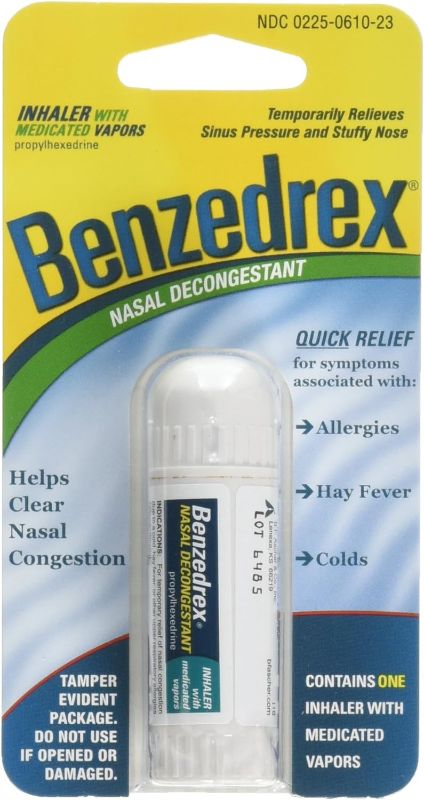 Photo 1 of Benzedrex Inhaler Propylhexedrine Nasal Decongestant - 1 Count (Pack of 6) 