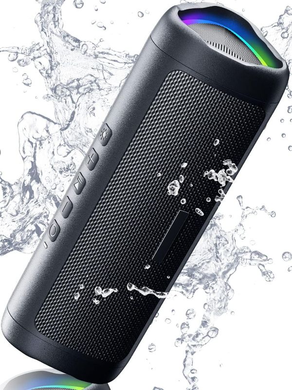 Photo 1 of Bluetooth Speaker with HD Sound, Portable Wireless, IPX5 Waterproof, Up to 24H Playtime, TWS Pairing, BT5.3, for Home/Party/Outdoor/Beach, Electronic Gadgets, Birthday Gift (Black) 