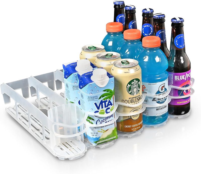 Photo 1 of Display Technologies, Fridge-Plus Drink Organizer for Refrigerator Storage - Beverage Bottle Can Dispenser and Soda Rack for Bar Fridge (Pack of 1)

