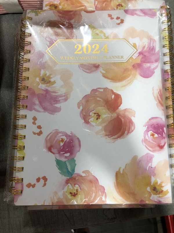 Photo 2 of Ymumuda Planner 2024, 12-Month Planner from JAN.2024 to DEC.2024, 7" X 10", Weekly Monthly Planner 2024 with Waterproof Cover, Sticky Index Tabs, Large Writing Blocks, Floral 07