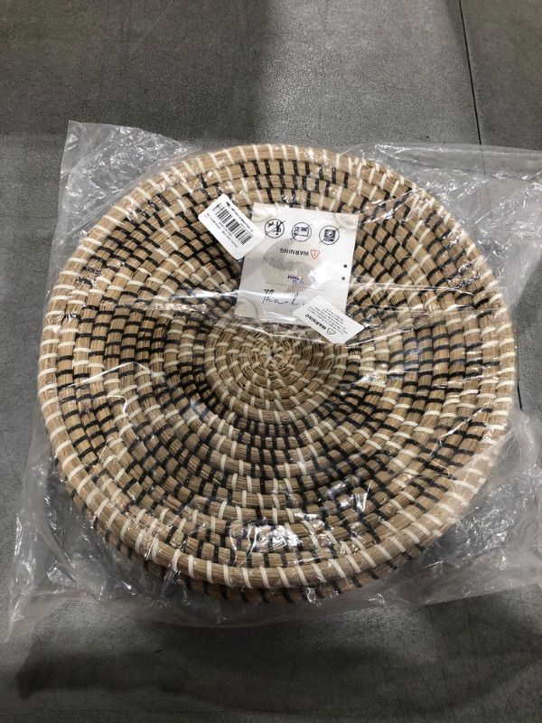 Photo 1 of Basket Wall Decor - Hanging Woven Wall Basket - Bedroom Wall Decor - Living Room Decor - Decorative Round Fruit Basket - Boho Seagrass Wall Decoration Set of 2 Amaryllis