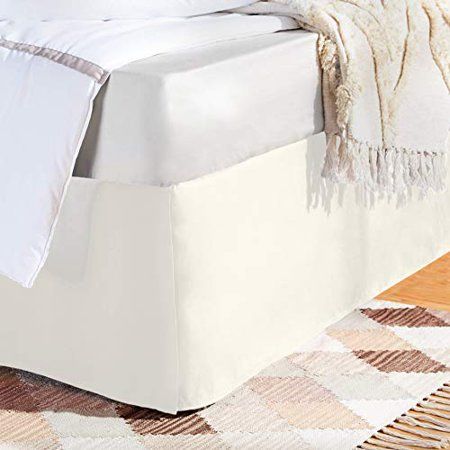 Photo 1 of Amazon Basics Pleated Bed Skirt - Queen, Off White 