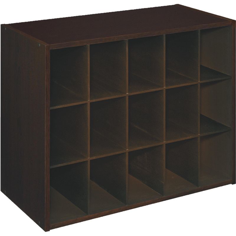 Photo 1 of  19 in. H X 24 in. W X 12 in. D Espresso Wood Look 15-Cube Storage Organizer 