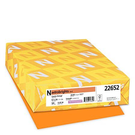 Photo 1 of  Astrobrights Color Paper 8.5” X 14” 24 Lb/89 Gsm Cosmic Orange 500 Sheets (22652) 