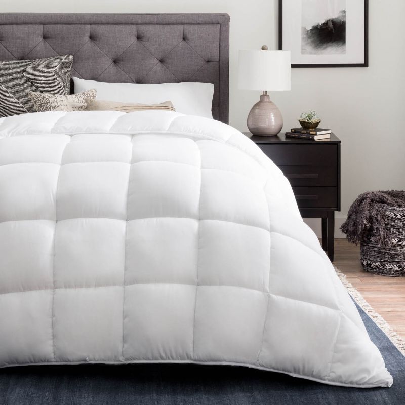 Photo 1 of  Linenspa Reversible Down Alternative Comforter, QUEEN, White 