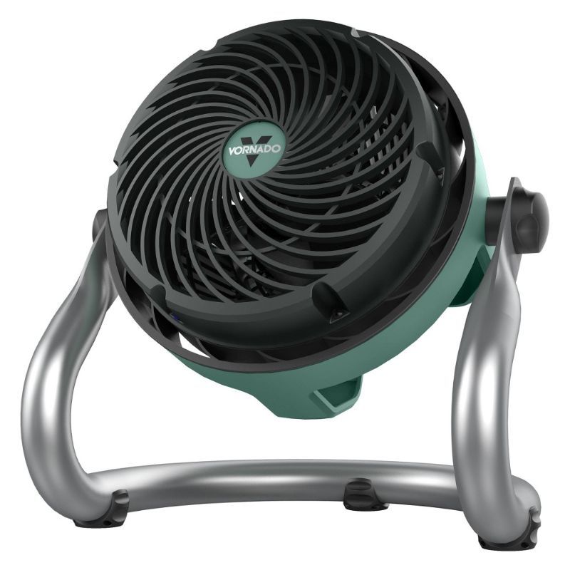 Photo 1 of  EXO51 7.5 in. Small Heavy-Duty Floor Fan, Air Circulator Shop Fan, Green 