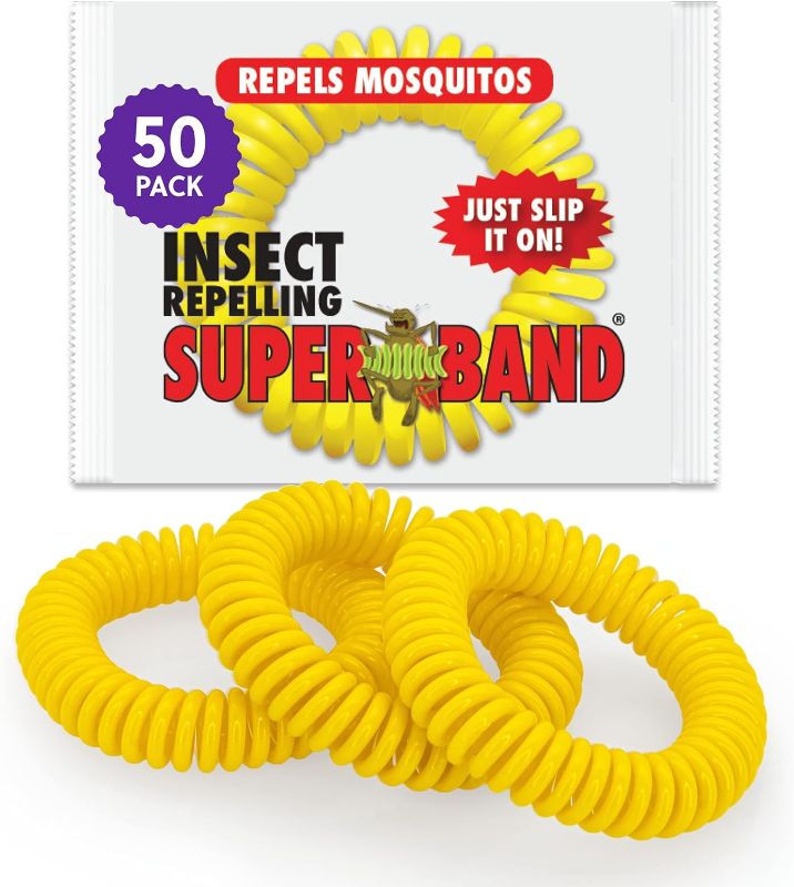 Photo 1 of  (Box of 50) Mosquito & Insect Repelling Coil Bracelet - Deet Free Natural Plant Based Oils - One Size Fits All - Protection for Kids Adults & Pets! 