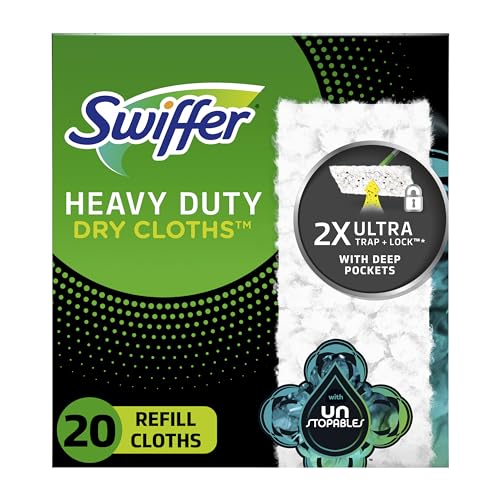 Photo 1 of  Swiffer Sweeper Heavy Duty Dry Multi-Surface Cloth Refills for Floor Sweeping and Cleaning, Unstopables Fresh Scent, 20 Count 