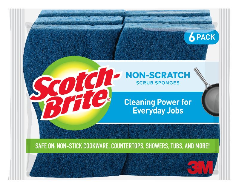 Photo 1 of  4.4 in. X 2.5. X 8 in. Zero Scratch Scrub Sponge (6-Pack) 