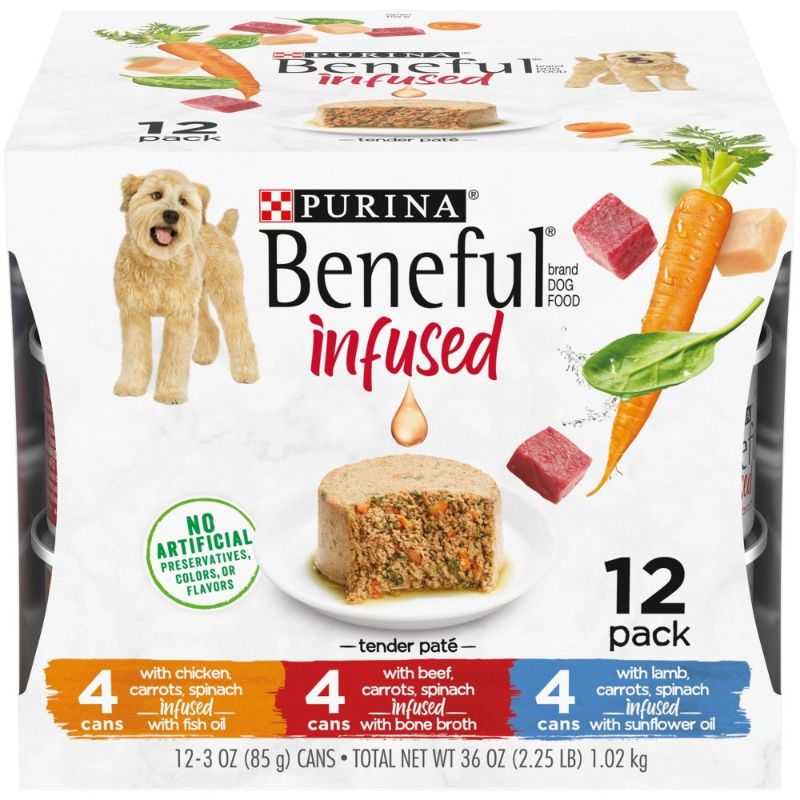 Photo 1 of  Beneful Infused Chicken Flavor Wet Dog Food Variety Pack - 12ct BEST BEFORE 12 2025