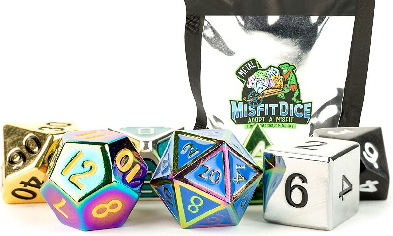 Photo 1 of  Fan Roll Misfit Metal Polyhedral Dice Set 