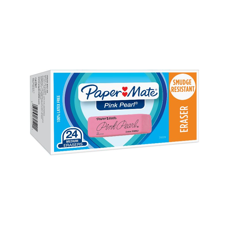 Photo 1 of  Pink Pearl Eraser Rectangular Medium Elastomer 24/Box 