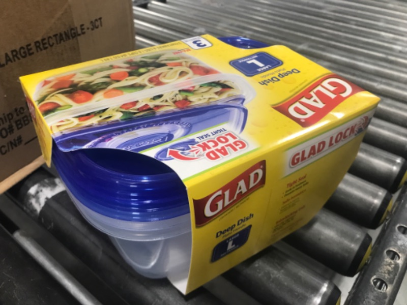 Photo 2 of  Glad 64 Oz Clear Food Storage Container Set 3 Pk 